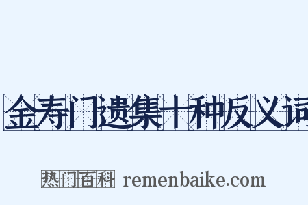 金寿门遗集十种反义词是什么意思的图片